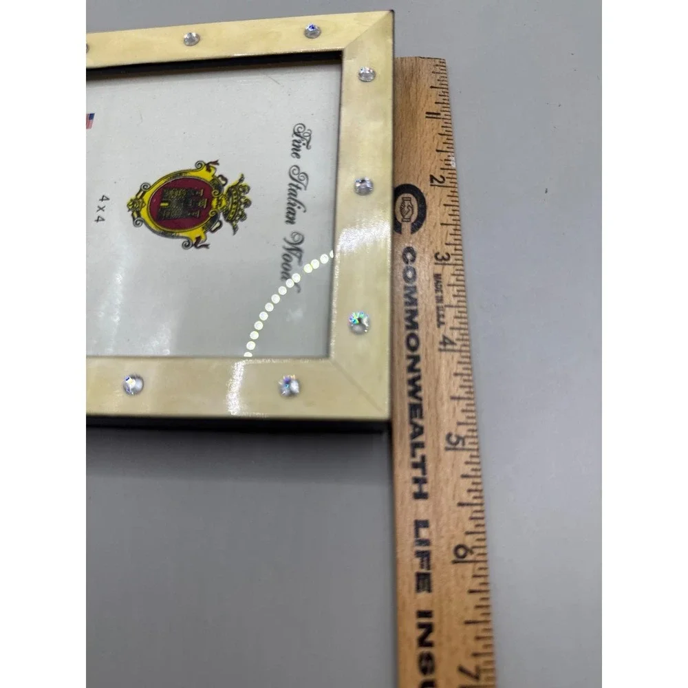 Galassi Fine Italian Wood Picture‎ Frame 4x4 Austrian Crystal Gold Handcrafted